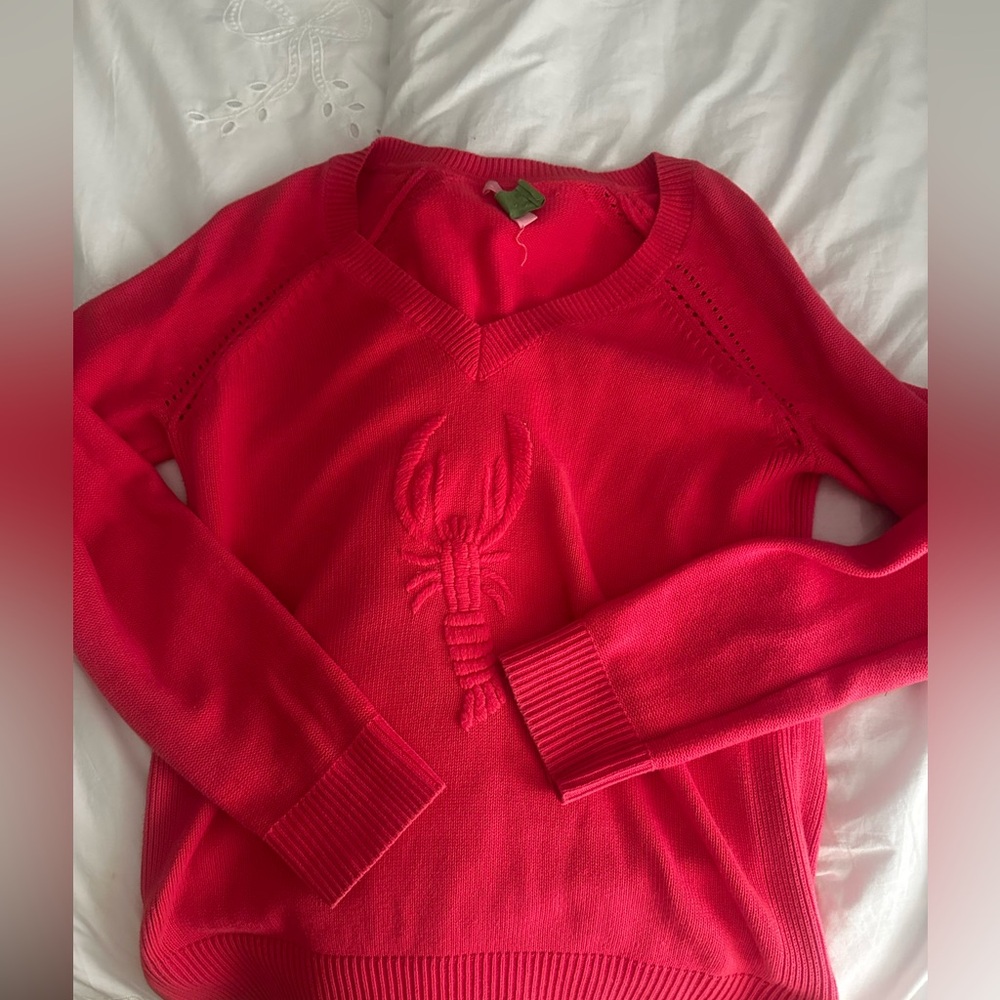 Lilly Pulitzer Pink Sweater with Lobster Design